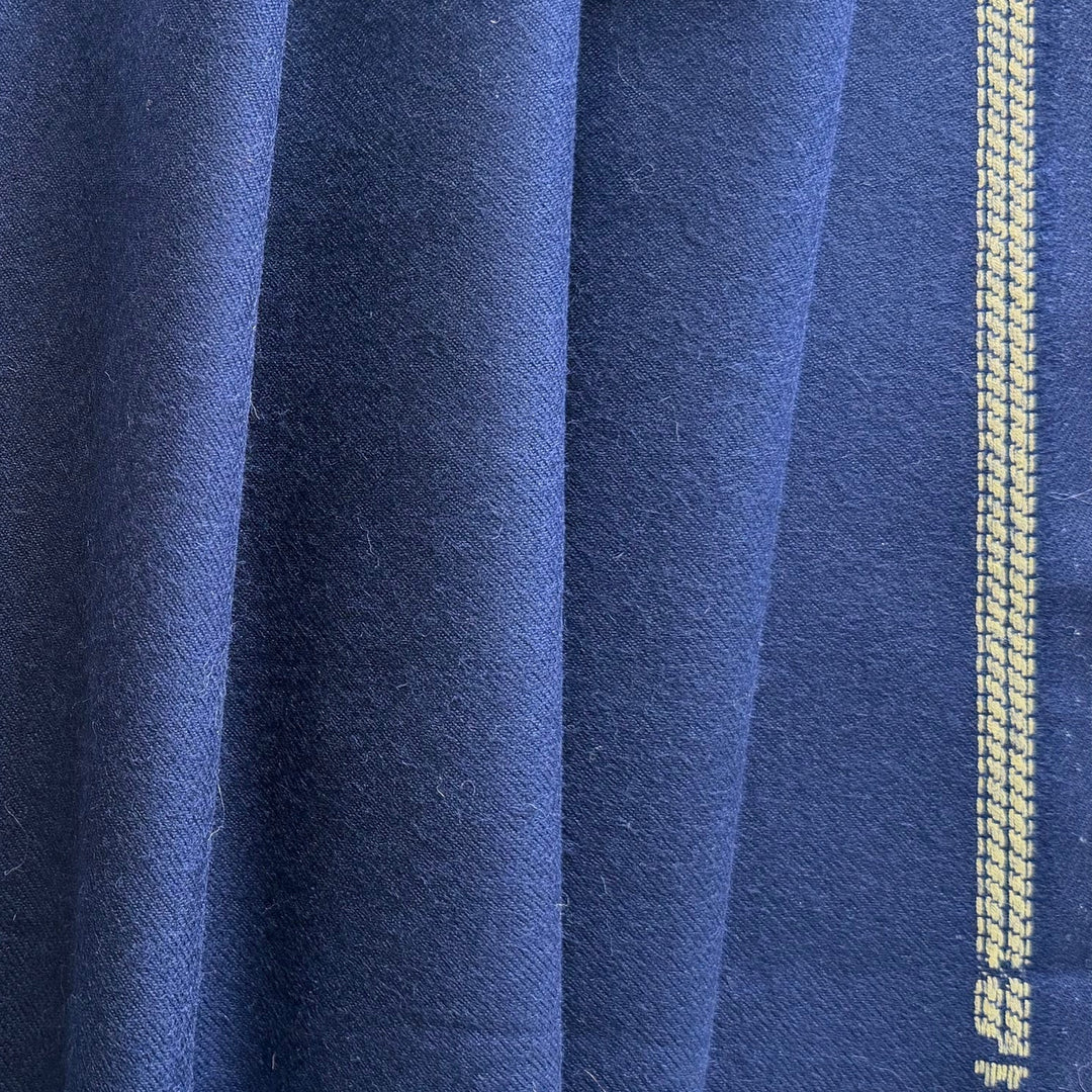 Seaside Navy Selvedged Virgin Wool Flannel (Made in Italy)