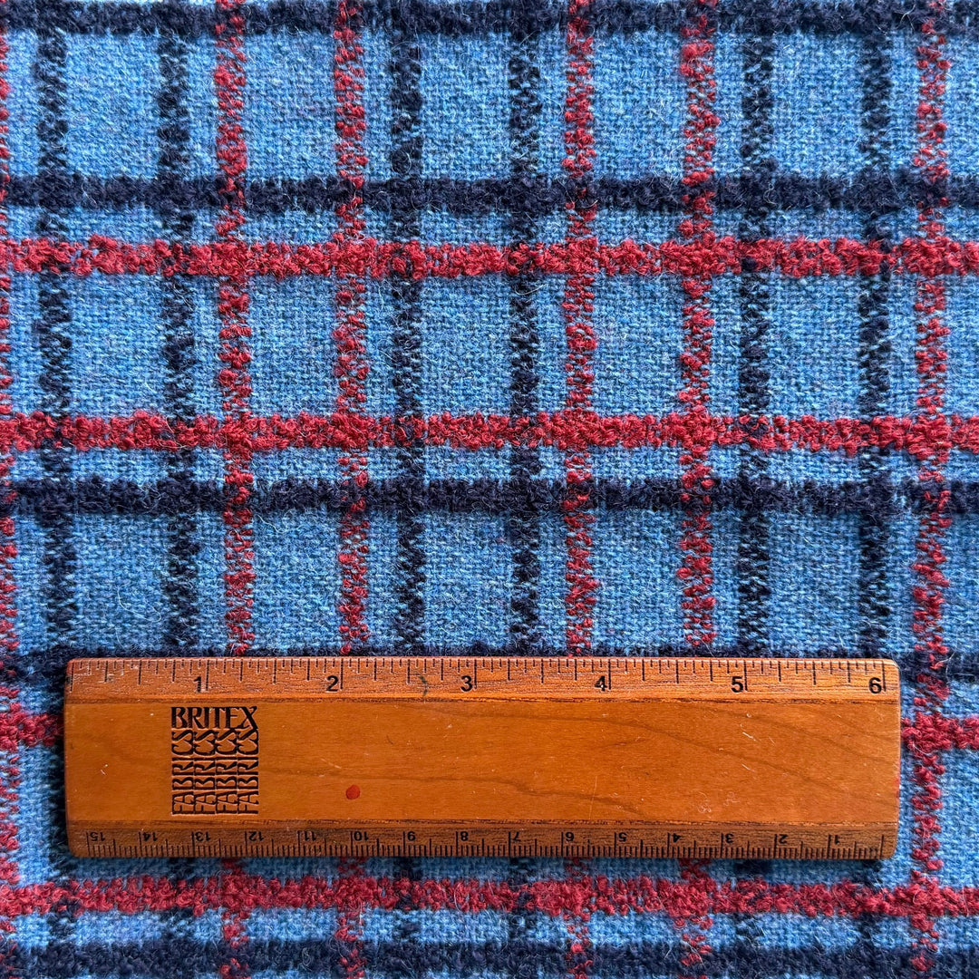 Plucky Periwinkle Blue Wool Blend Plaid (Made in Italy)