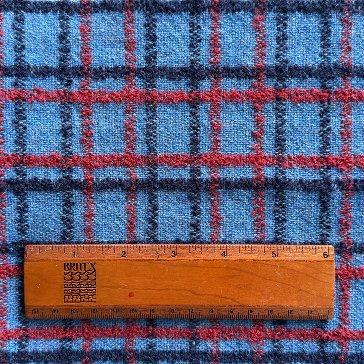 Plucky Periwinkle Blue Wool Blend Plaid (Made in Italy)
