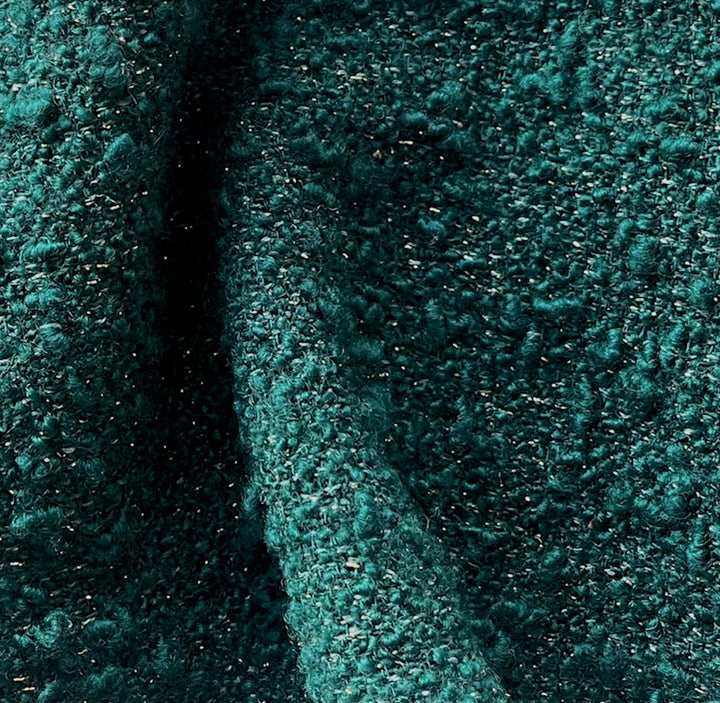 Mid-Weight Elegant Spruce Wool Blend Bouclé (Made in Italy)
