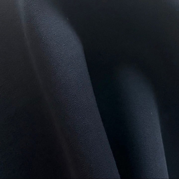 Mid-Weight Deepest Midnight Navy Blue Wool Twill Gabardine (Made in Italy)