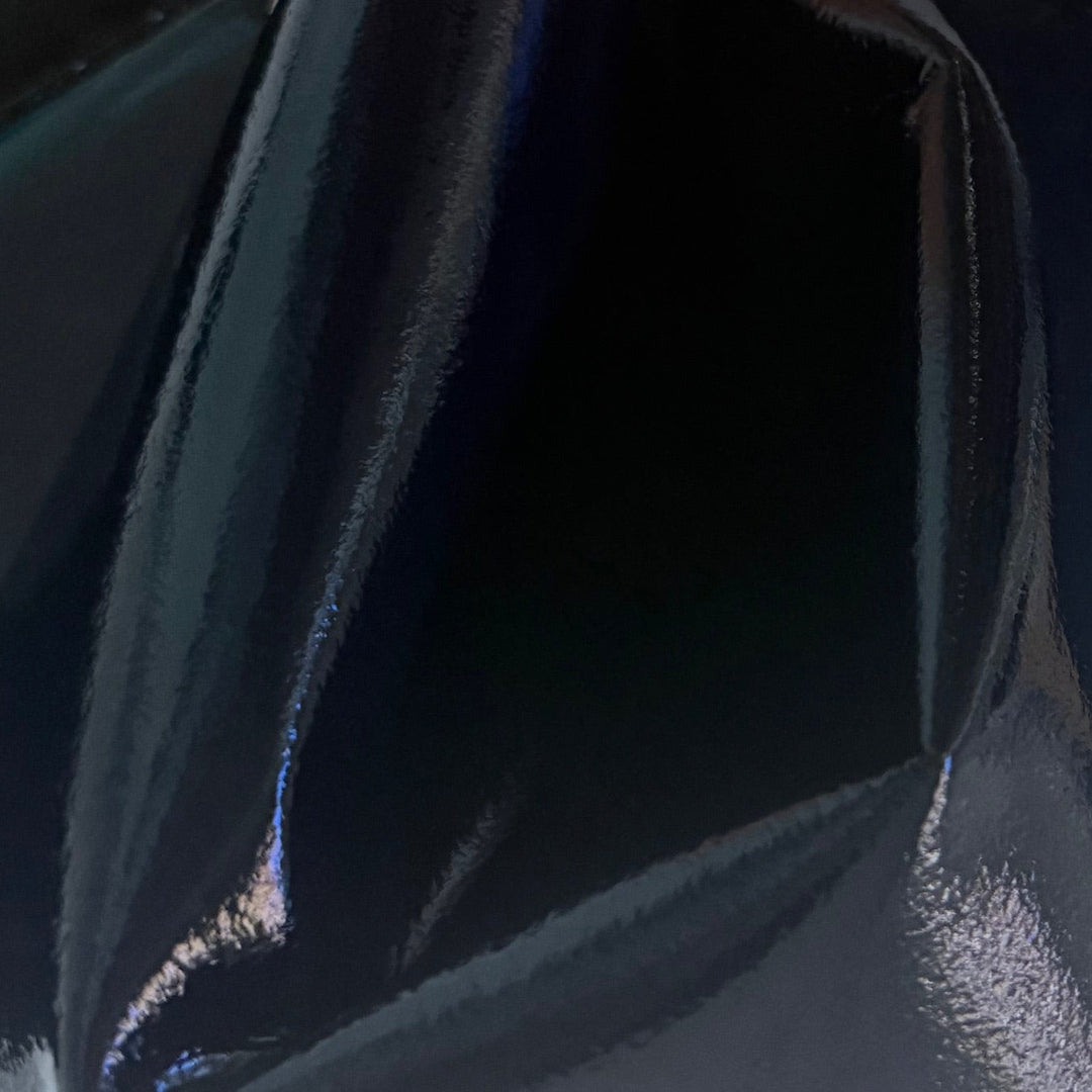 Water-Resistant Navy Glossy Shellaced Front & Wool Melton Backed Coating (Made in Italy)