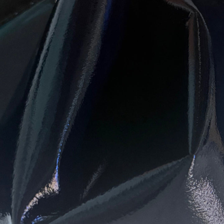 Water-Resistant Navy Glossy Shellaced Front & Wool Melton Backed Coating (Made in Italy)