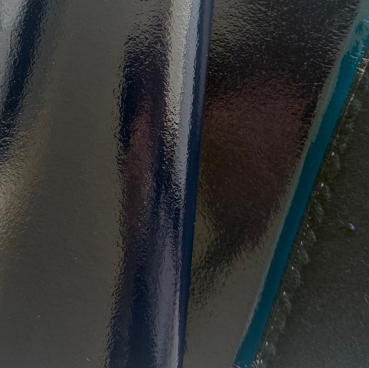 Water-Resistant Navy Glossy Shellaced Front & Wool Melton Backed Coating (Made in Italy)