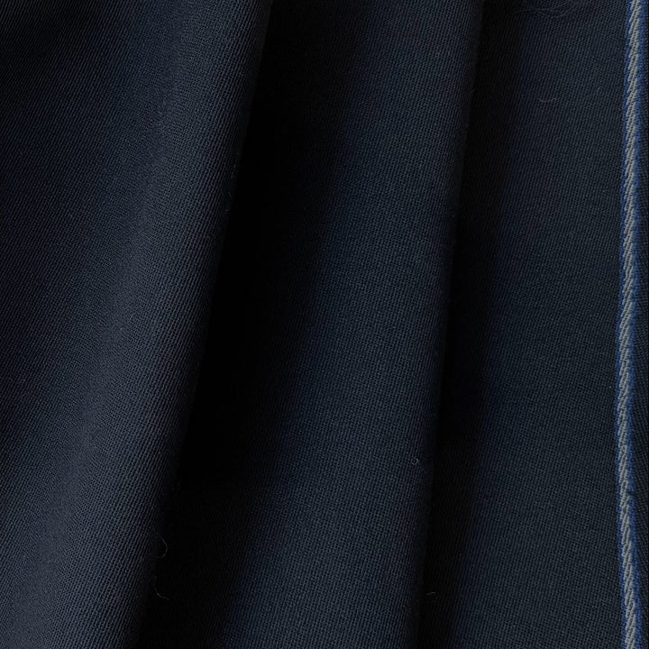 Mid-Weight Deepest Midnight Navy Blue Wool Twill Gabardine (Made in Italy)