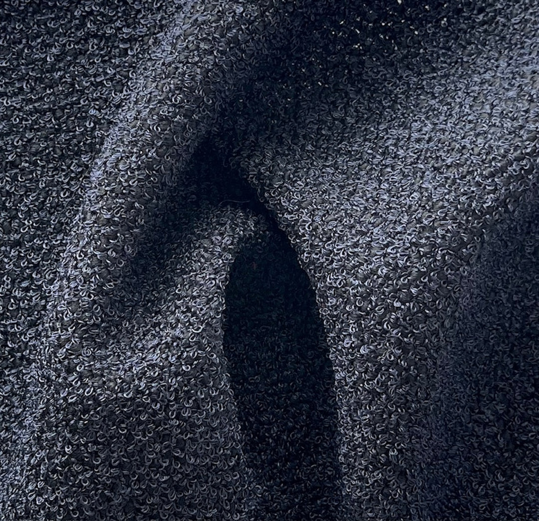 Couture Airy Midnight Navy & Onyx Wool Blend Bouclé (Made in Italy)