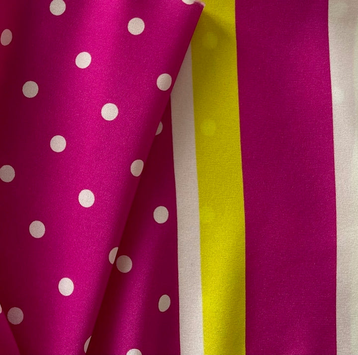 5" Border Print - Roman Holiday Matte Silk Satin Charmeuse (Made in Italy)