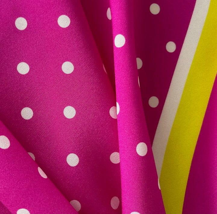 5" Border Print - Roman Holiday Matte Silk Satin Charmeuse (Made in Italy)