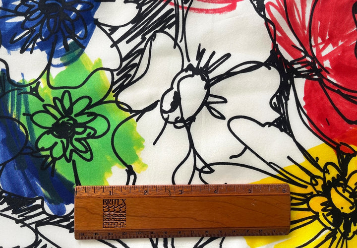 Moschino Expressionist Garden Silk Twill (Made in Italy)
