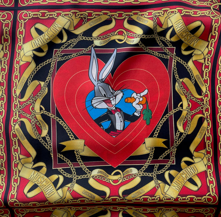 74" Panel - Signature Moschino Bugs Bunny Times Nine Silk Crepe de Chine (Made in Italy)