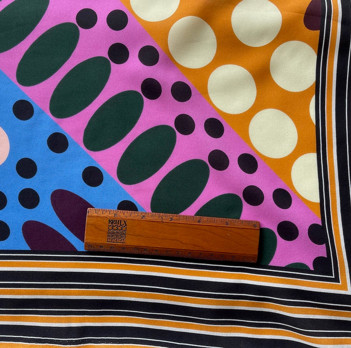 54" Square Panel - Dramatic Yayoi Kusama-inspired Silk Crepe de Chine (Made in Italy)