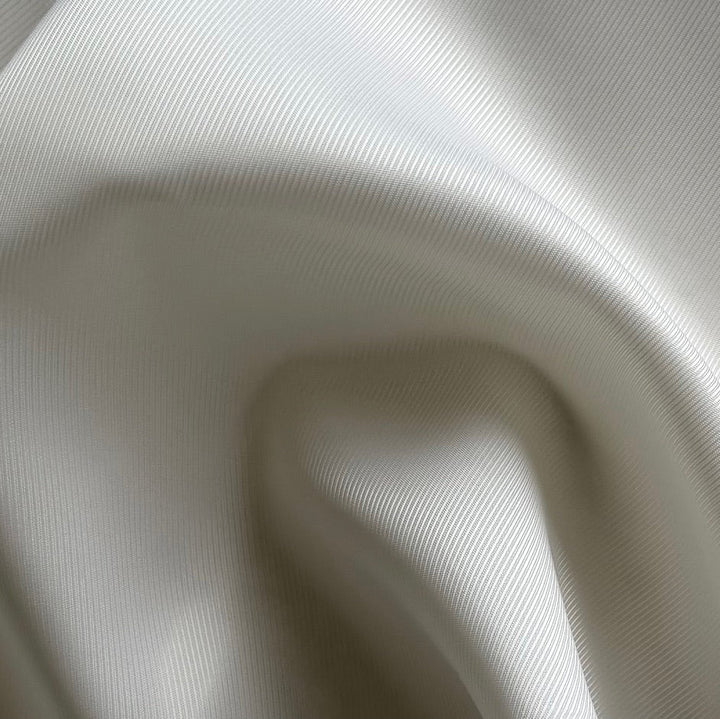 Classic Fresh White Cupro Rayon Bemberg Twill Lining (Made in Italy)