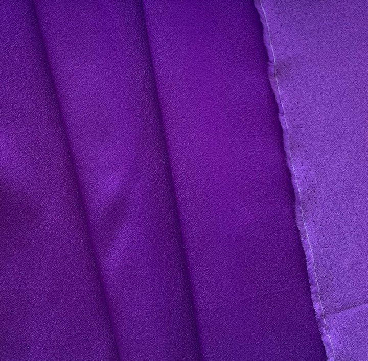 High-End Intense Violet Indigo Stretch Rayon Viscose Blend Crepe Back Satin (Made in Italy)
