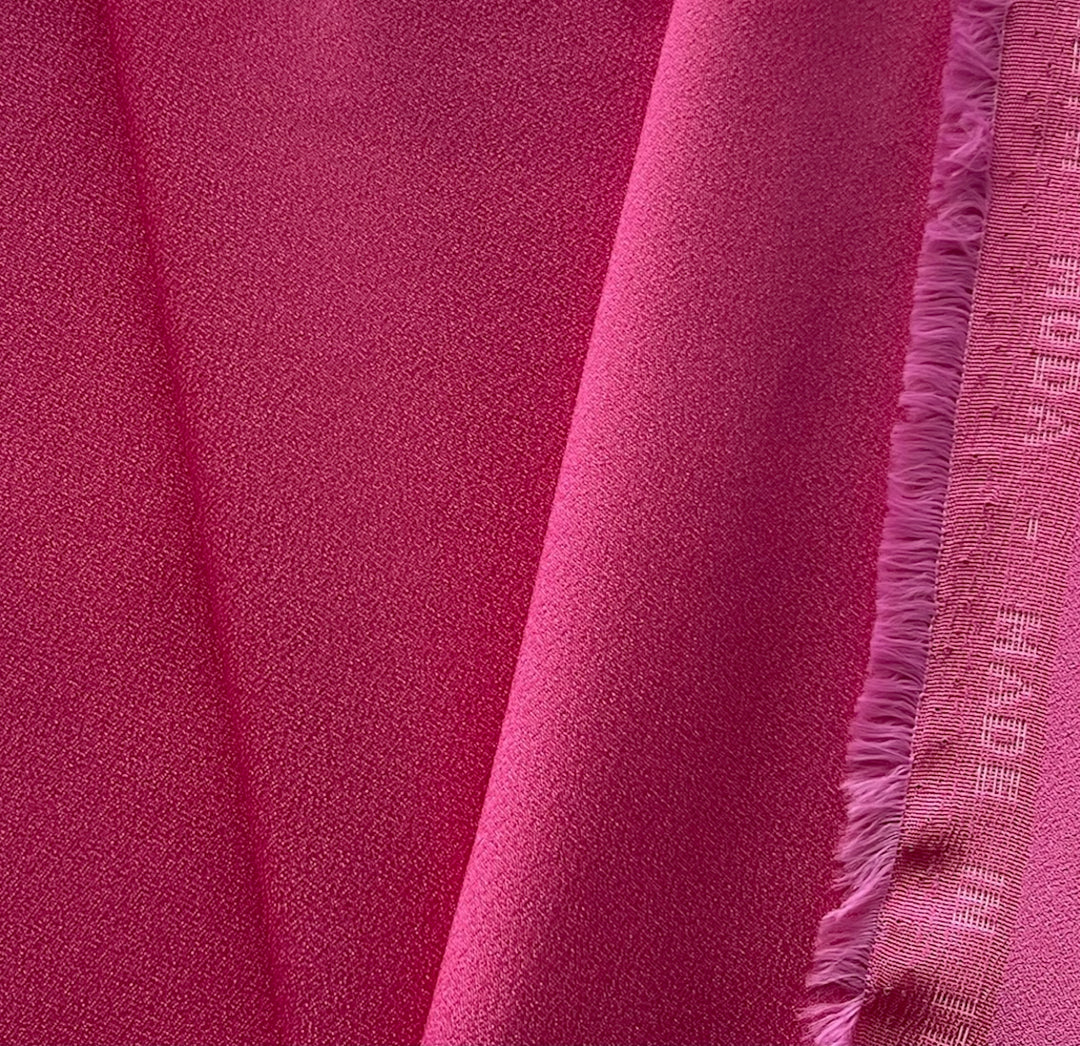 Moschino Glamorous Barbie Pink Stretch Rayon Viscose Blend Crepe Back Satin (Made in Italy)