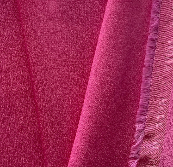 Moschino Glamorous Barbie Pink Stretch Rayon Viscose Blend Crepe Back Satin (Made in Italy)