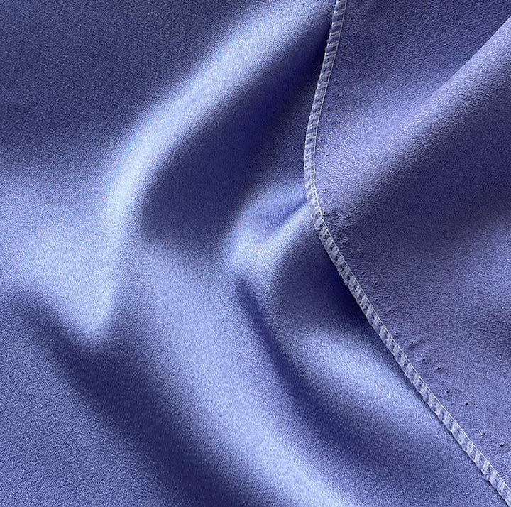 Moschino Lavender Iris Stretch Rayon Viscose Blend Crepe Back Satin (Made in Italy)
