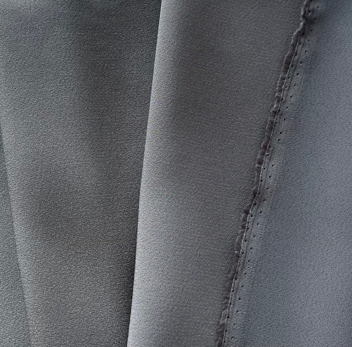 High-End Cool Steel Grey Rayon Viscose Blend Crepe Back Satin (Made in Italy)