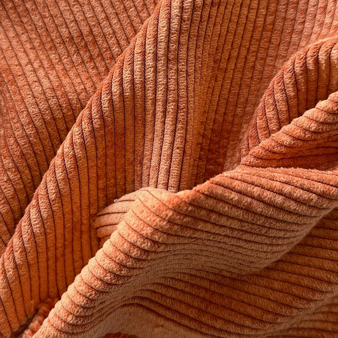 Designer Spiced Terra Cotta Mid-Wale Polyester Corduroy (Made in Italy)