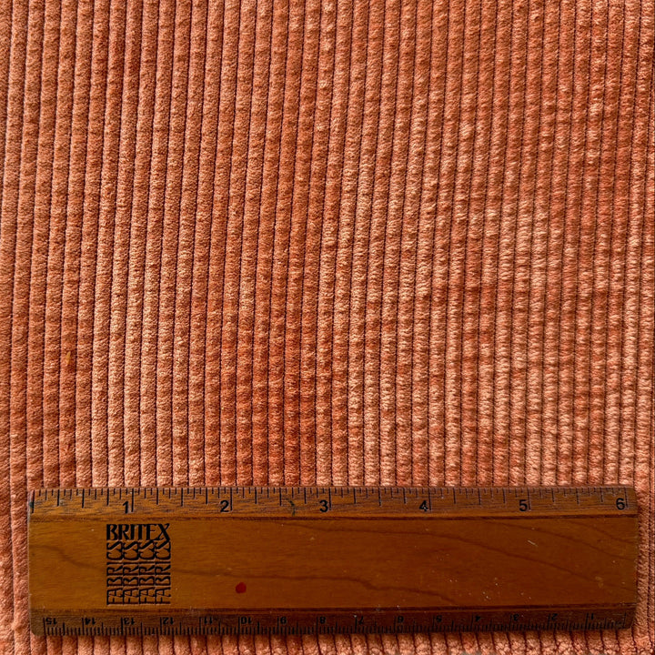 Designer Spiced Terra Cotta Mid-Wale Polyester Corduroy (Made in Italy)