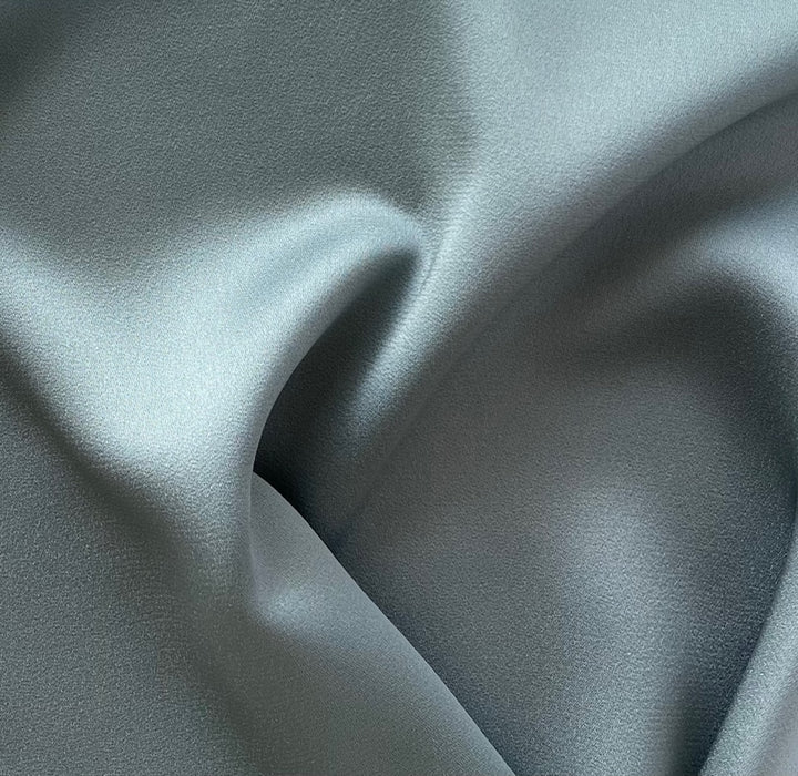 High-End Light Stone Blue Rayon Viscose Blend Crepe Back Satin (Made in Italy)