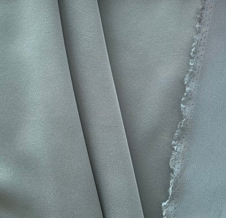 High-End Light Stone Blue Rayon Viscose Blend Crepe Back Satin (Made in Italy)