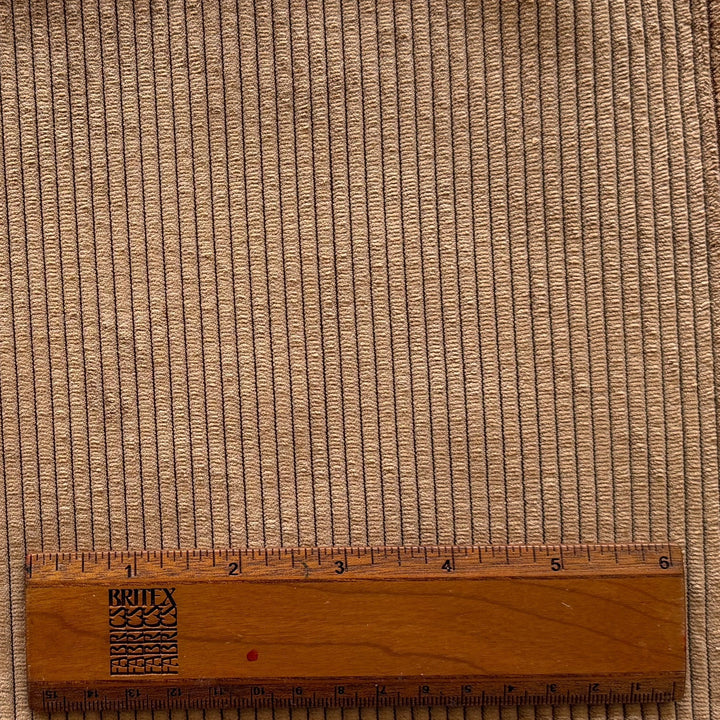 Designer Café au Lait Nutmeg Mid-Wale Polyester Corduroy (Made in Italy)