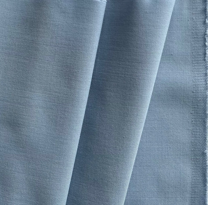 Mid-Weight Spring Sky Blue Stretch Wool Twill (Made in Italy)