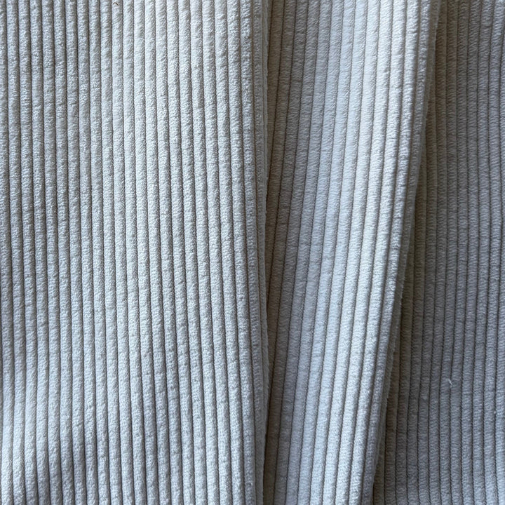 High-End Winter White Mid-Wale Polyester Corduroy (Made in Italy)