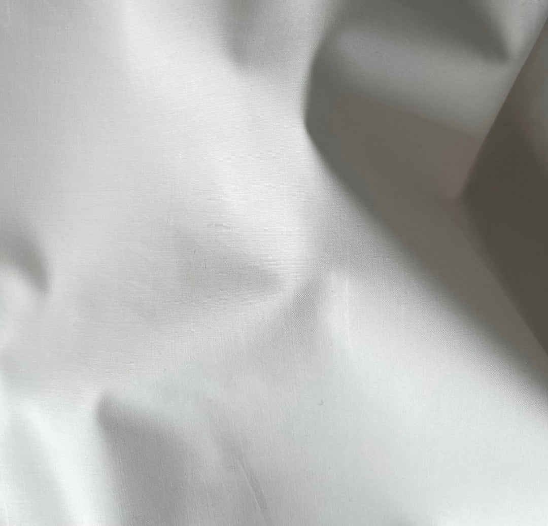Ferragamo Soft White Stretch Cotton Poplin Shirting (Made in Italy)