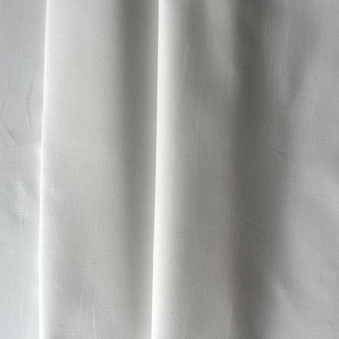 Ferragamo Soft White Stretch Cotton Poplin Shirting (Made in Italy)