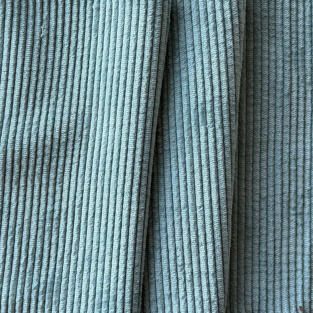 High-End Turkish Mist Blue Mid-Wale Polyester Corduroy (Made in Italy)