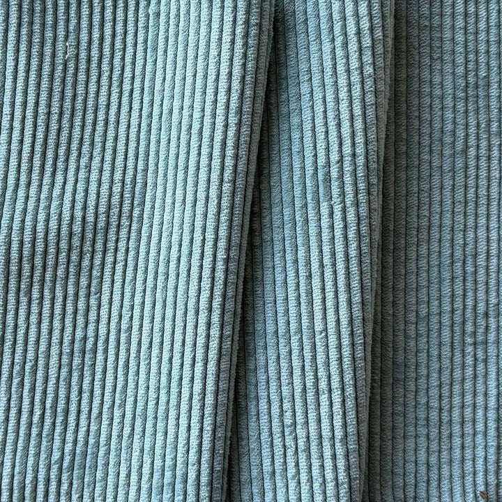 High-End Turkish Mist Blue Mid-Wale Polyester Corduroy (Made in Italy)