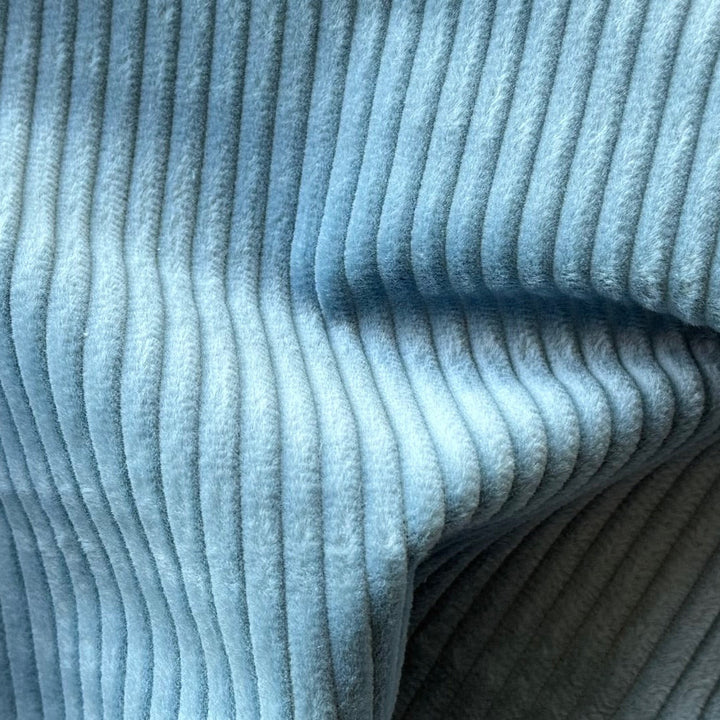 High-End Summer Sky Blue Mid-Wale Cotton Corduroy (Made in Italy)