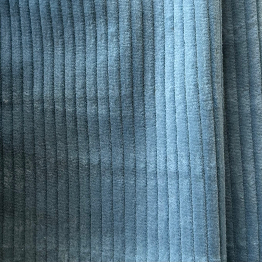 High-End Summer Sky Blue Mid-Wale Cotton Corduroy (Made in Italy)