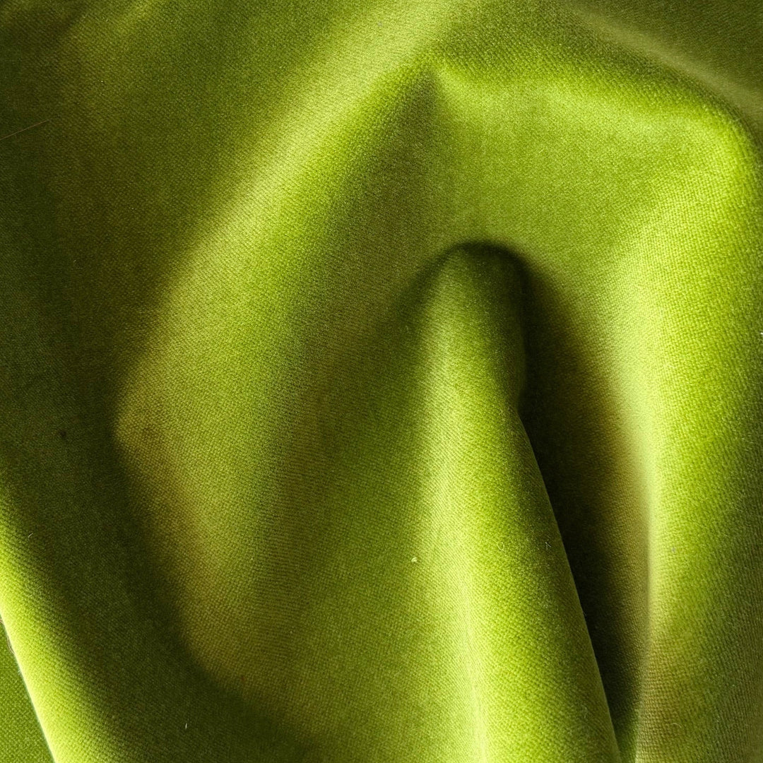 Glorious Kiwi Green Cotton Velvet (Made in Italy)