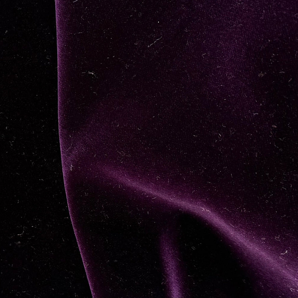 Moody Eggplant Purple Cotton Velvet (Made in Italy)