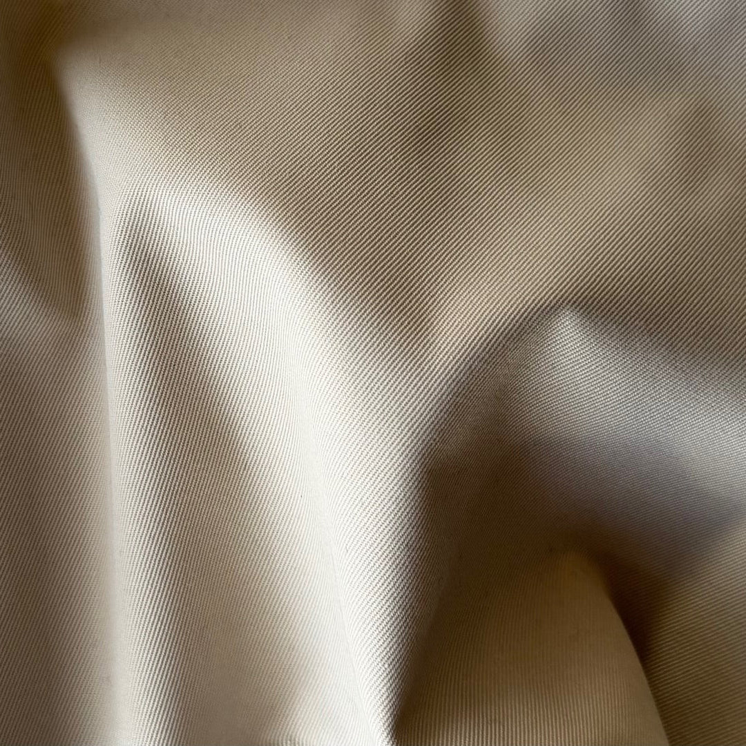 Mid-Weight Desert Sand Cotton Blend Twill (Made in Italy)