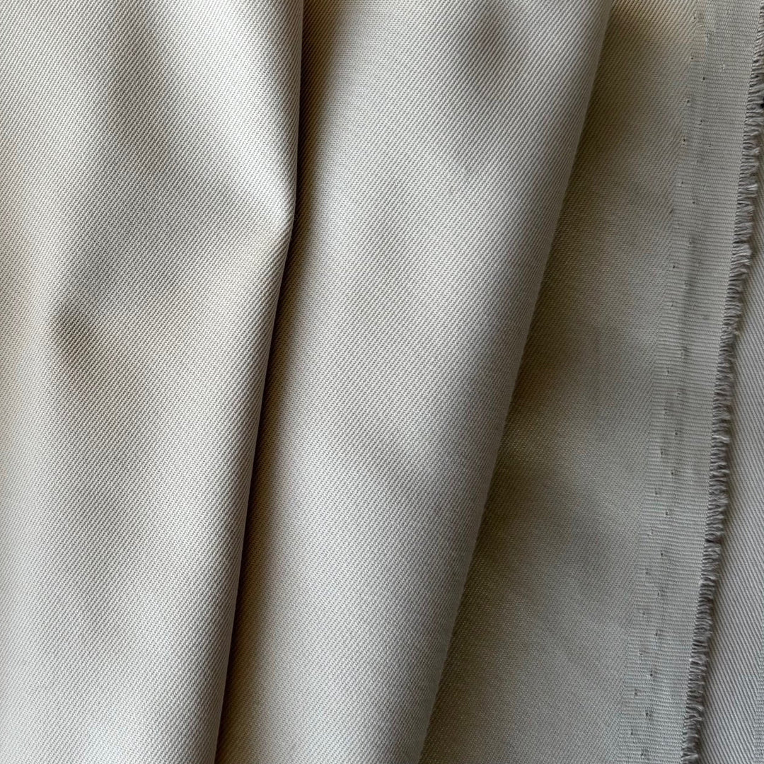 Mid-Weight Desert Sand Cotton Blend Twill (Made in Italy)