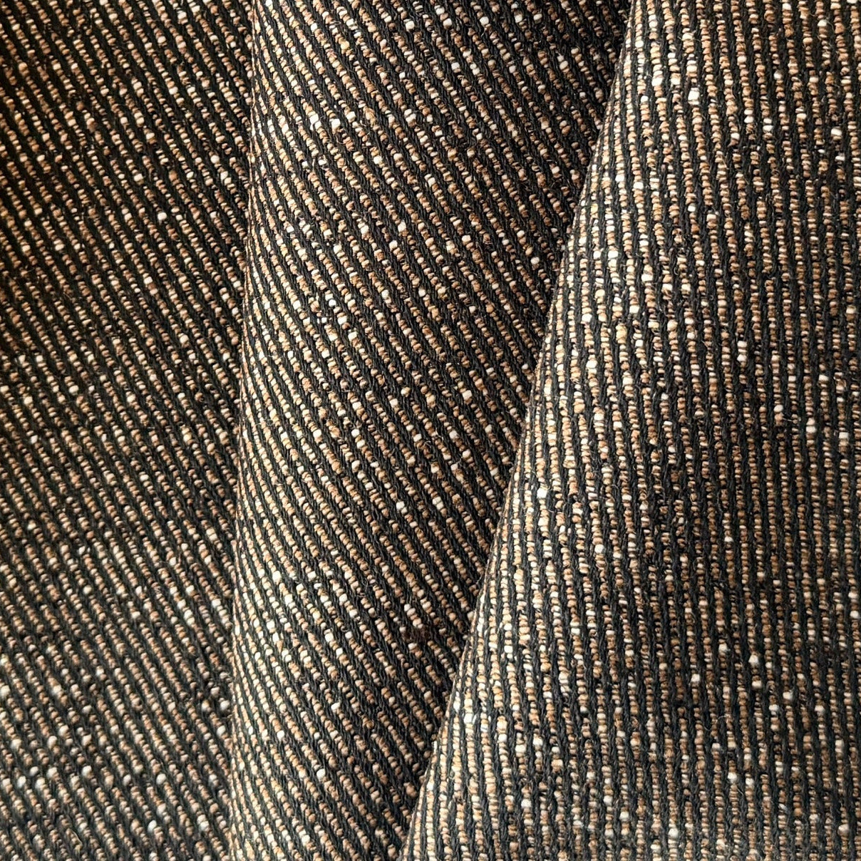Structured Black Coffee Cotton & Linen Twill Suiting (Made in Italy ...