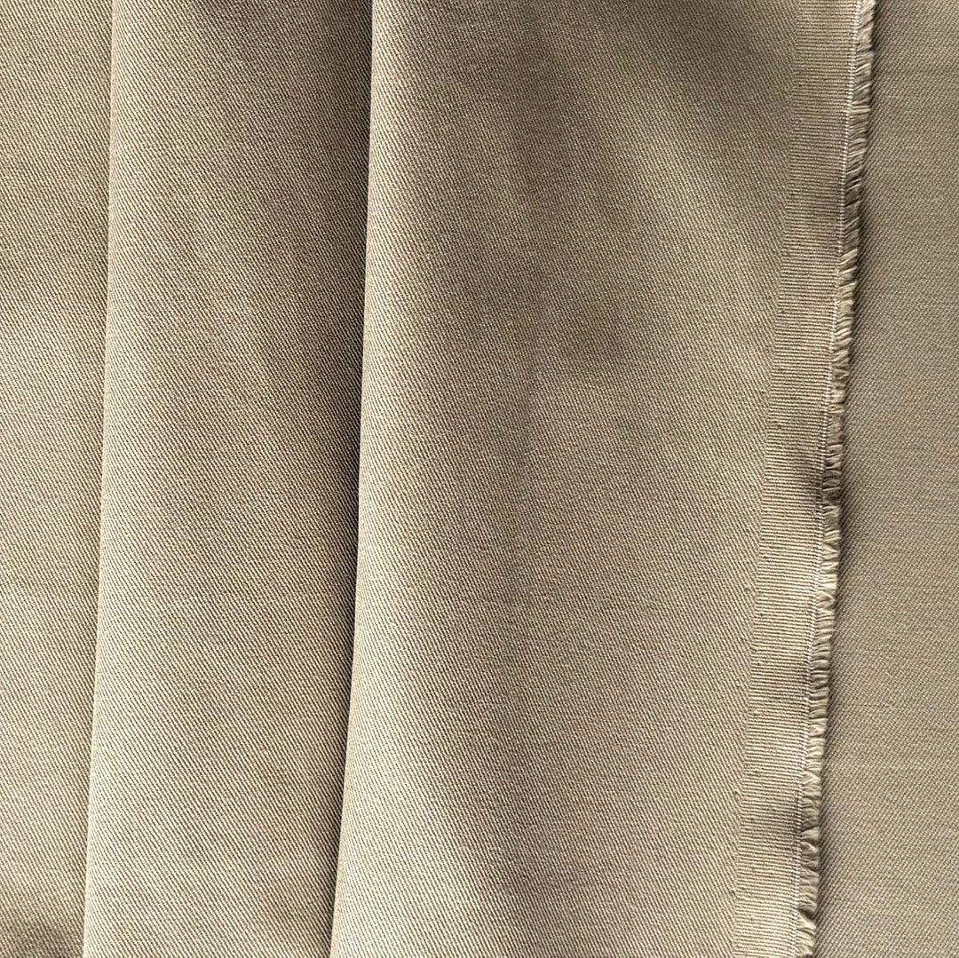 Mid-Weight Designer Classic Khaki Cotton Twill (Made in Italy)