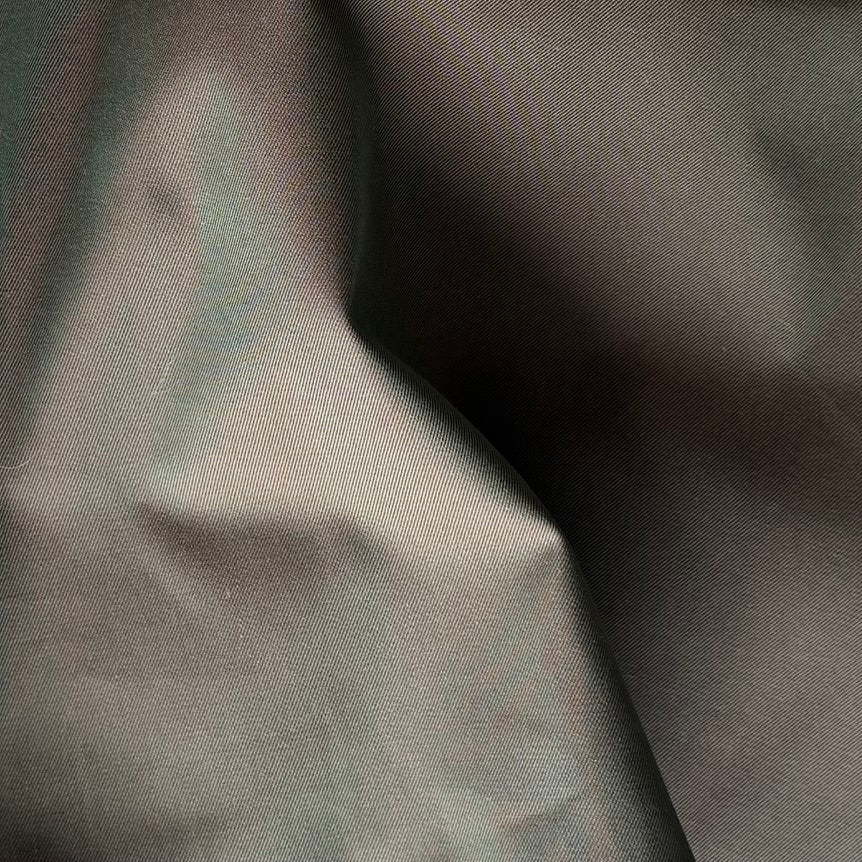 Designer Water-Resistant Pine & Burgundy Cotton Twill (Made in Italy)