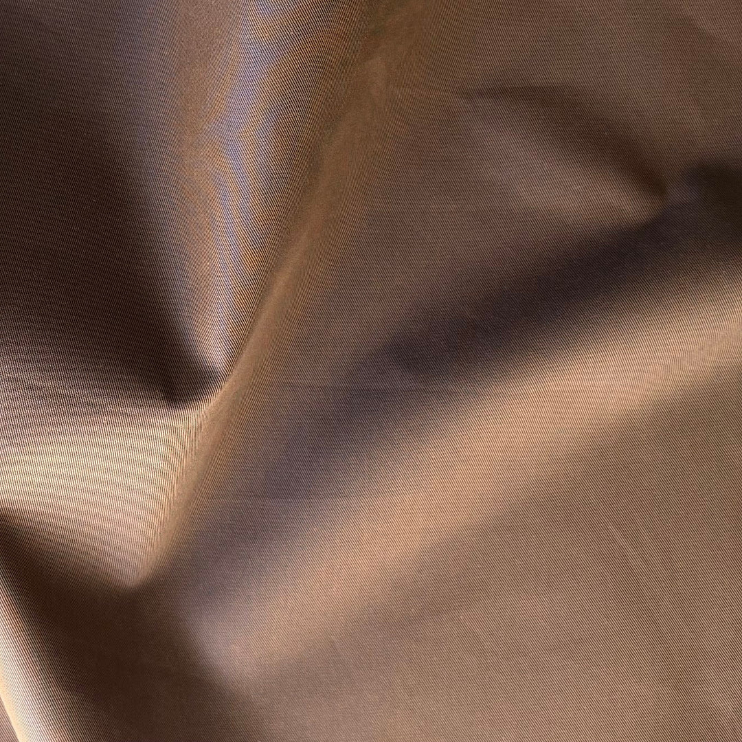Designer Water-Resistant Bronze & Cobalt Cotton Twill (Made in Italy)