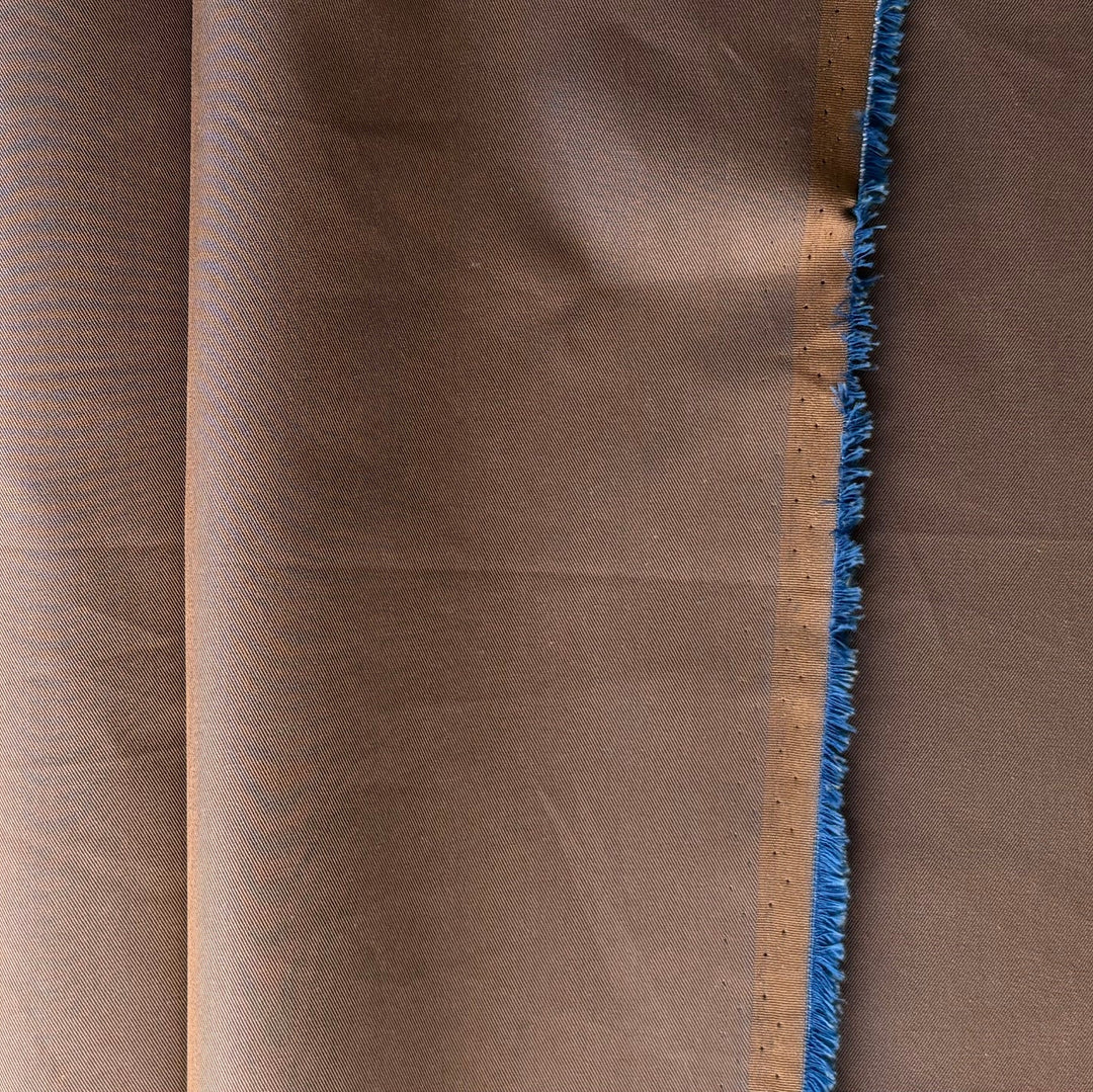 Designer Water-Resistant Bronze & Cobalt Cotton Twill (Made in Italy)