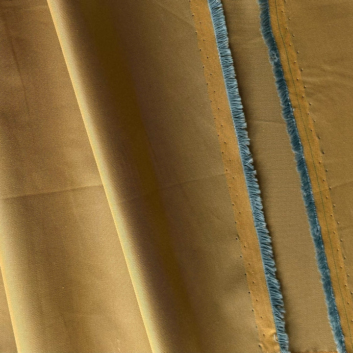 Designer Water-Resistant Goldenrod & Aqua Cotton Twill (Made in Italy)