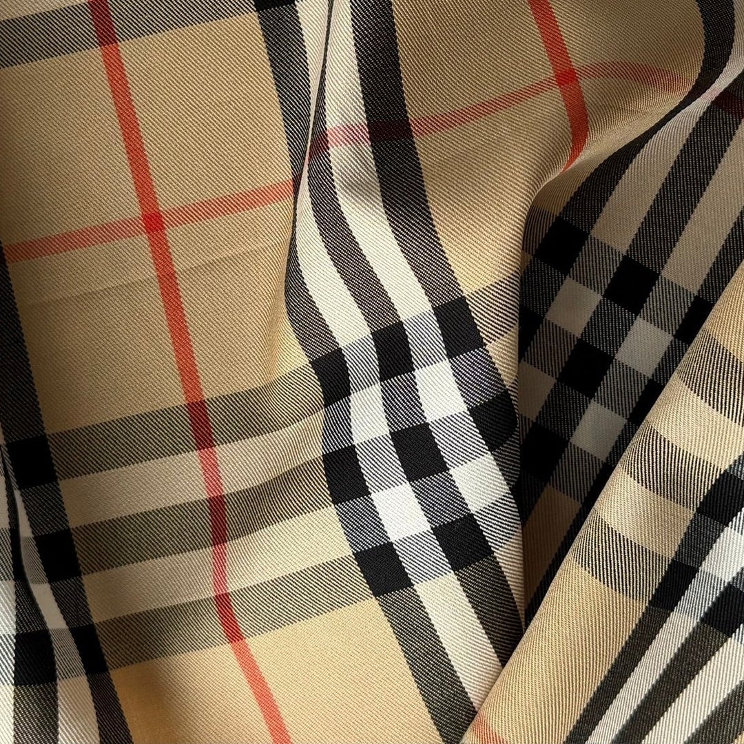Designer Iconic Camel Plaid Cotton Twill (Made in Italy)