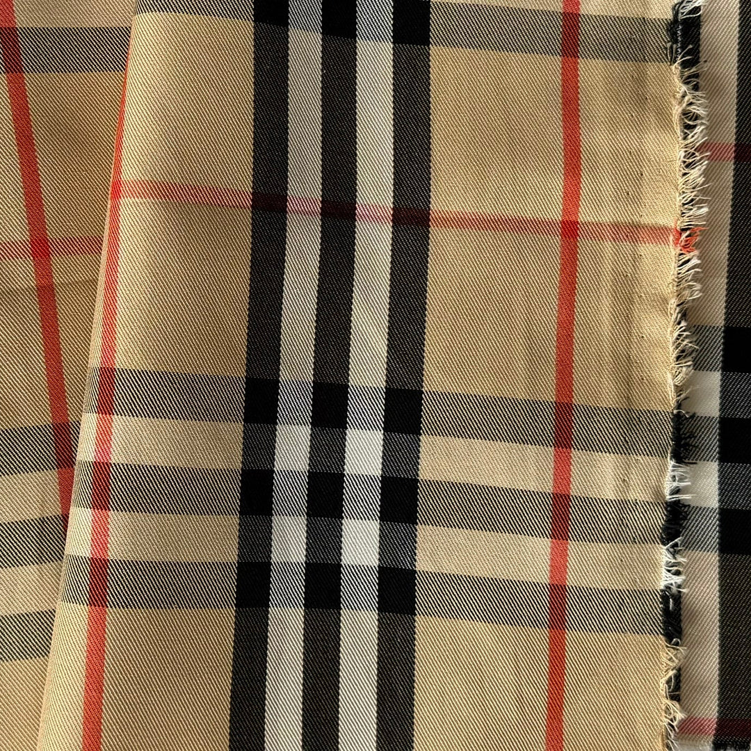 Designer Iconic Camel Plaid Cotton Twill (Made in Italy)