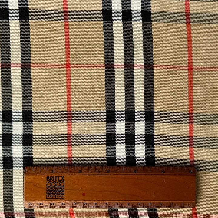 Designer Iconic Camel Plaid Cotton Twill (Made in Italy)