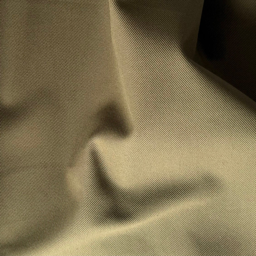 Mid-Weight Olive Drab Cotton Twill (Made in Italy)