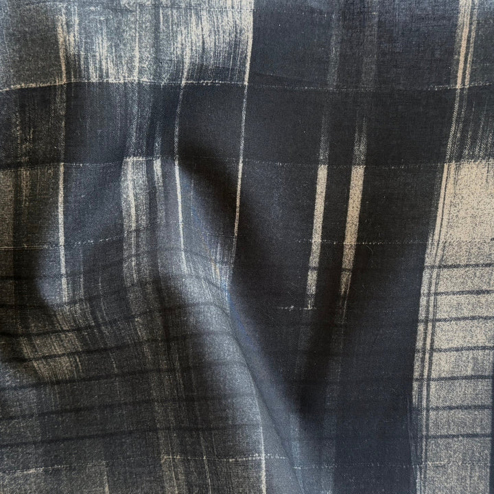 Designer Shades of Smoke Ikat-esque Cotton Lawn (Made in Italy)