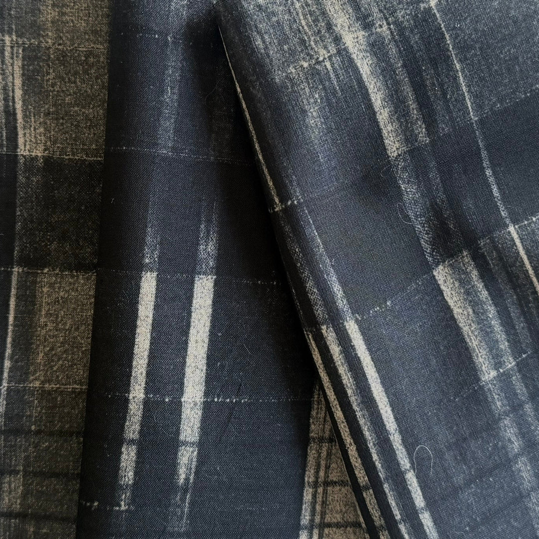 Designer Shades of Smoke Ikat-esque Cotton Lawn (Made in Italy)